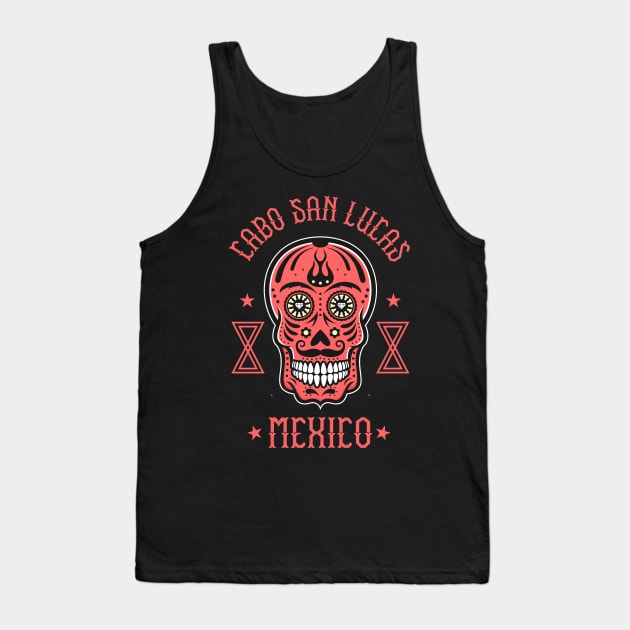 Sugar Skull Cabo San Lucas Mexican Vacation Design Tank Top by FilsonDesigns